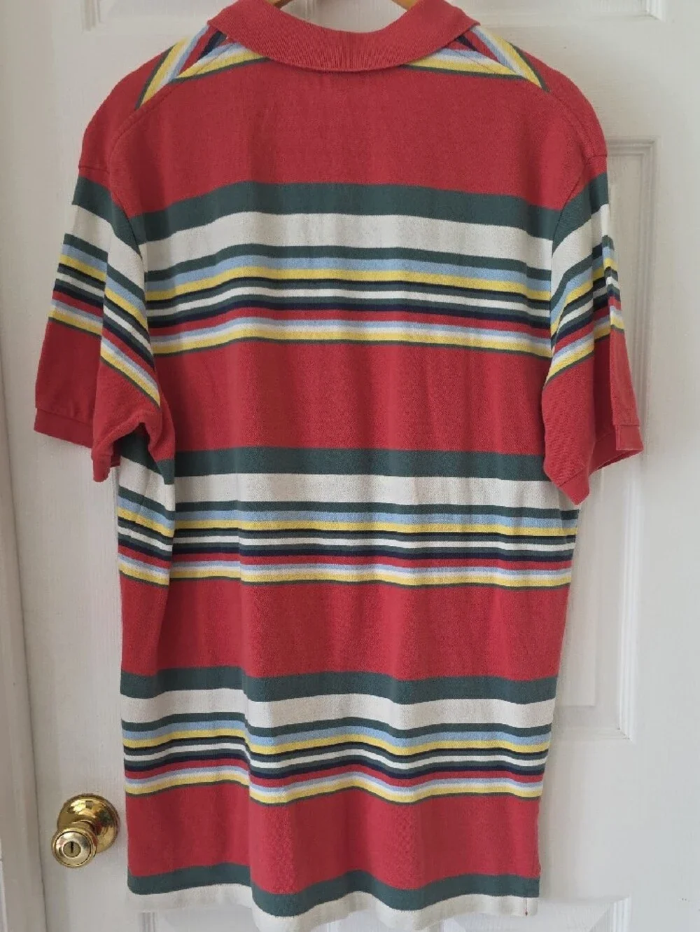 Y2k Vintage Polo by Ralph Lauren Coral Striped Men’s Polo 100% Cotton XL